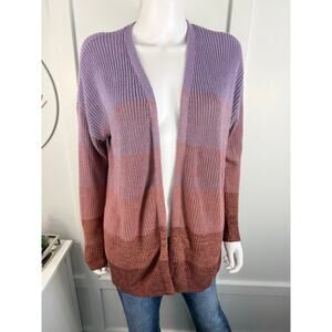 Maurices Purple and Brown Colorblock Sweater
